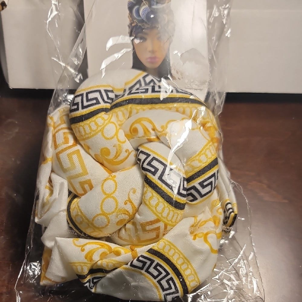 Gold and Black Patterned Headwrap